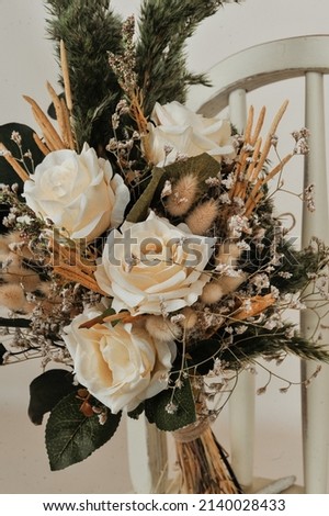 Similar – Bouquet with greeting card and candle