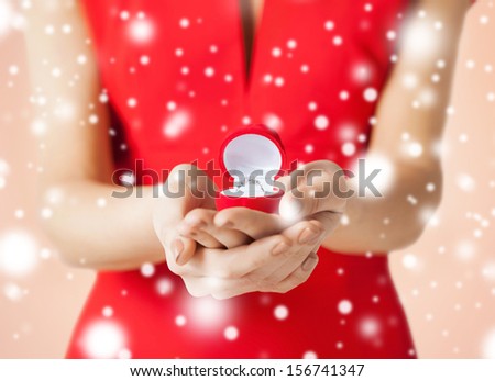 Similar – Image, Stock Photo open golden gift box with a bow