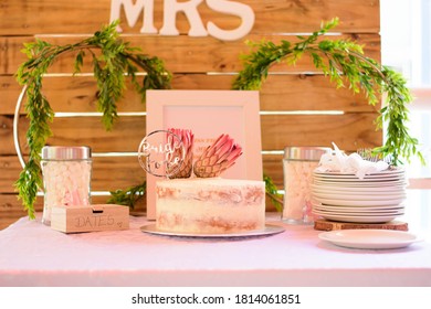 Bridal Shower Cake With Protea Flower