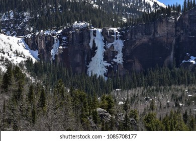 Bridal Veil Falls Frozen Telluride Colorado Stock Photo Edit Now