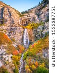 Bridal Veil Falls, Provo, Utah during autumn season.