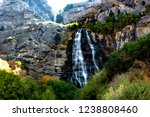 Bridal Veil Falls, Utah, USA. 607-foot-tall double cataract waterfall in the south end of Provo Canyon. Long exposure.