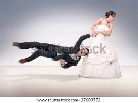 bride abusing groom