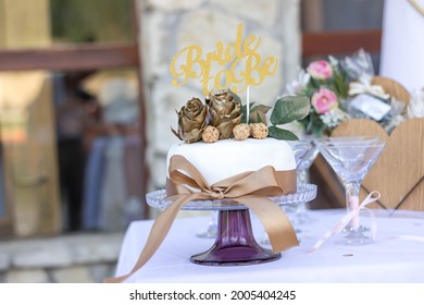 Bride To Be Golden Cake. Bachelorette Party.