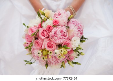 Bride With Bouquet, Closeup