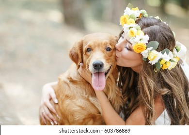 Bride With Dog