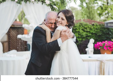 Bride with grandfather. Really emotion - Powered by Shutterstock