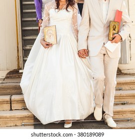 Bride And Groom After  Orthodox Wedding Ceremony