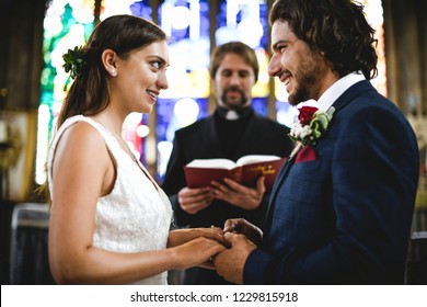 Bride And Groom At The Altar
