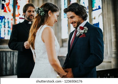 Bride And Groom At The Altar