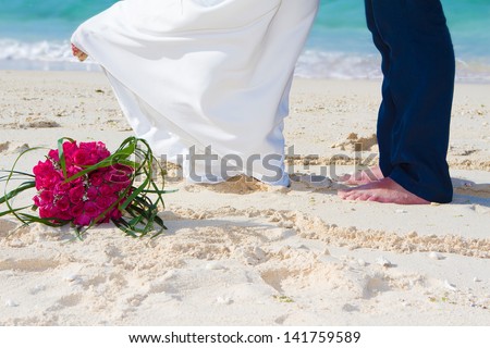 Bride Groom Beach Wedding Two Stock Photo Edit Now 141759589