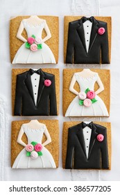 Bride And Groom Cookies For A Wedding