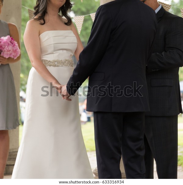 Bride Groom Exchanging Vows Altar Stock Image Download Now