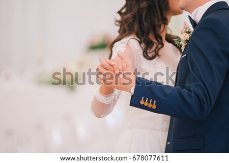 Similar – Image, Stock Photo bride and groom first meeting on the roof of skyscraper