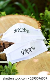 Bride And Groom Mask COVID Wedding