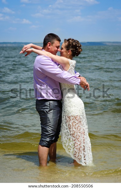 Bride Groom On Beach Wedding Bouquet Stock Photo Edit Now
