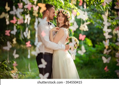 Bride And Groom On Their Wedding Day