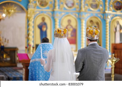 Bride And Groom In An Orthodox Wedding Ceremony