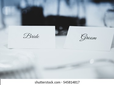 Bride And Groom Place Cards.