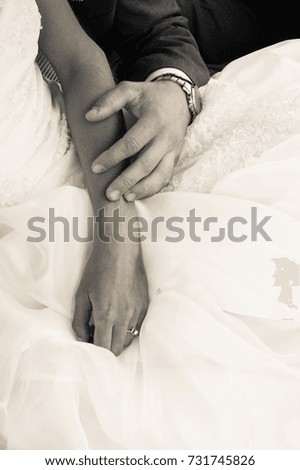 Similar – Image, Stock Photo hands intertwined wedding couple on wedding day