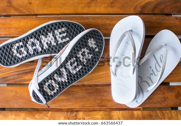 Bride Groom Shoes Game Over Stock Photo Edit Now 663566437