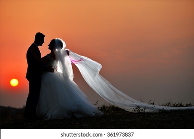 bride groom silhouette