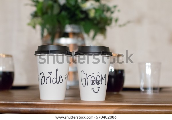 Bride Groom Togo Disposable Coffee Cups Stock Photo Edit Now