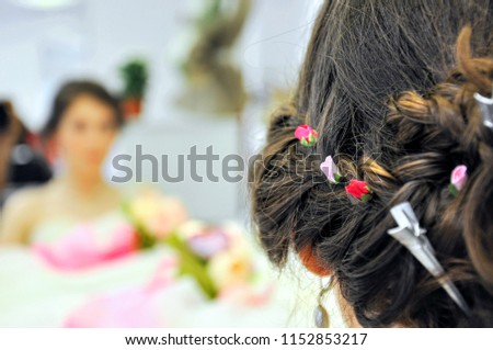 Similar – Wedding hairstyle for bride to wedding day