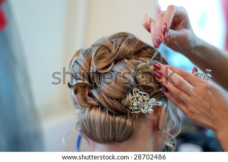 Similar – Wedding hairstyle for bride to wedding day