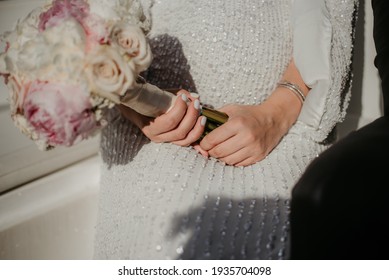 Bride Holding Beautiful Bridal Bouqet