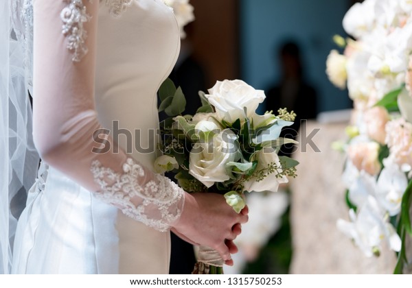 Bride Holds Wedding Bouquet Very Nice Stock Photo Edit Now