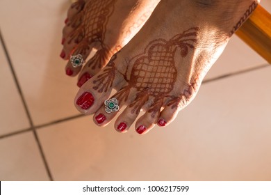 Bride Showing Toe Ring