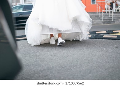 wedding dress with sneakers