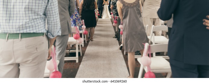 Bride Walking Down Aisle With Her Father