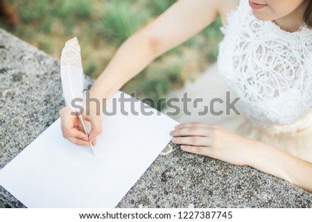 Bride Writing Love Letter Vows Groom Stock Photo Edit Now