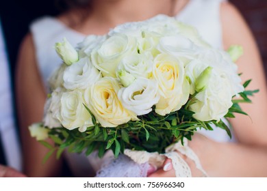bride's wedding bouquet - Shutterstock ID 756966340