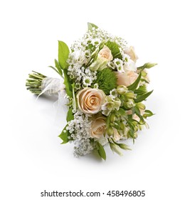 Bride's Wedding Bouquet Isolated On White