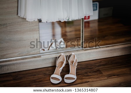 Bride's wedding shoes.