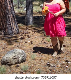 pink dress with cowboy boots