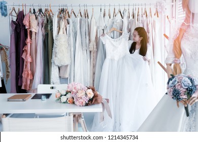 Bridesmaid Dress Rehearsal At The Tailor Shop.