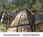 A bridge across a creek in Roche-A-Cri State Park, Wisconsin