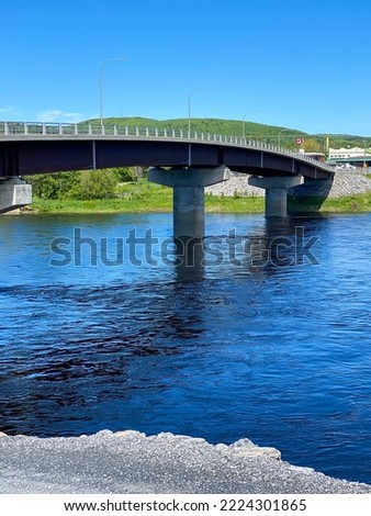 Bridge across the St. John River to Clair, New Brunswick, Canada. Standing in Fort Kent, Maine, United States. The Fort Kent - Clair Border Crossing is at the Clair–Fort Kent Bridge.