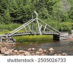 Bridge along the Jordon Pond Trail in Acadia National Park, Maine.