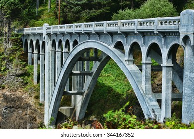 Bridge Arch On The Oregon Coast Highway.