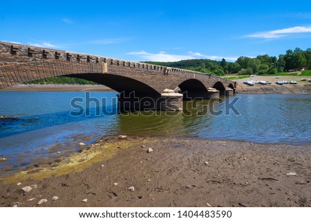 The bridge Asel in the lake Eder / Germany, visible only at low tide Stock photo © 