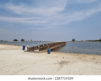 a bridge at the beach side