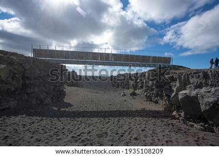 Bridge between continents bottom view,Hafnir, Southern peninsula, Iceland.