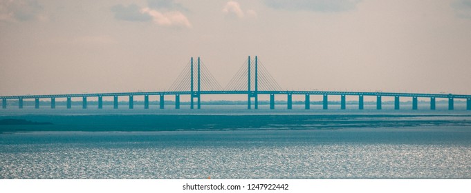 The Øresund Bridge. Bridge Between Denmark / Sweden, Copenhagen / Malmoe. 