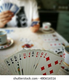 The bridge cards game.