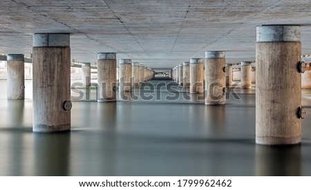 Bridge concrete pilars in Stockholm